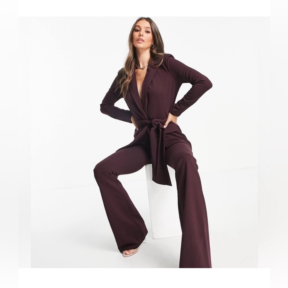 ASOS Deep Burgundy Pantsuit